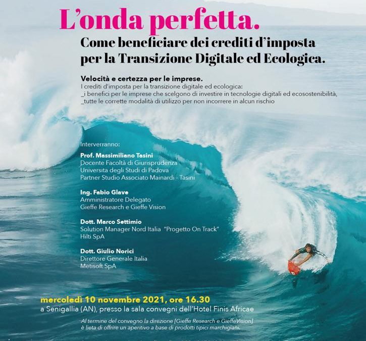 L&rsquo;onda perfetta. Come beneficiare dei crediti d&rsquo;imposta per la Transizione Digitale ed Ecologica.