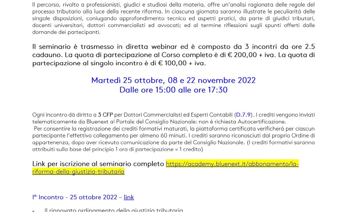 Riforma della giustizia tributaria