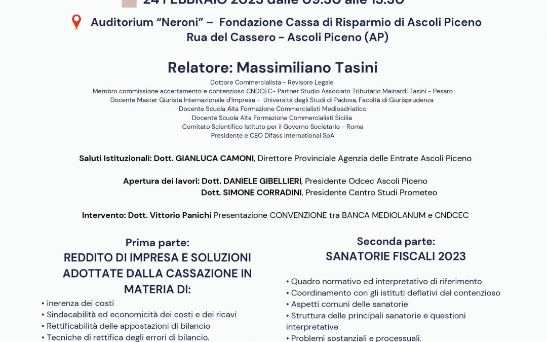REDDITO DI IMPRESA E SOLUZIONI ADOTTATE DALLA CASSAZIONE &ndash; Sanatorie Fiscali 2023
