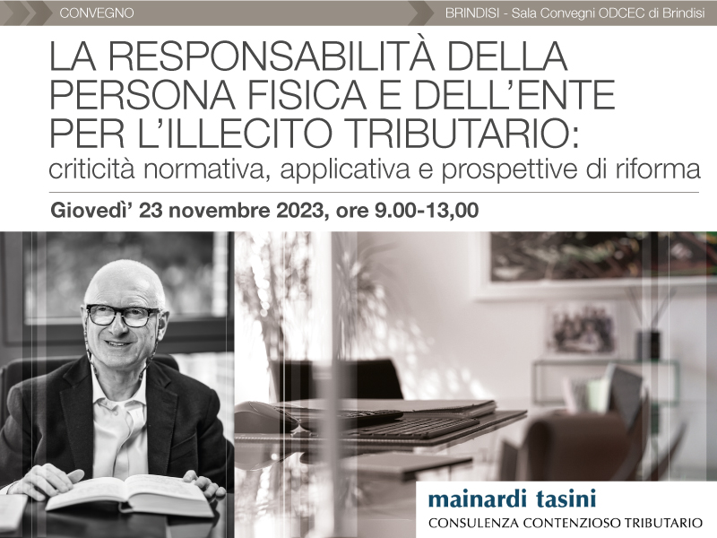 La responsabilit&agrave; della persona fisica e dell&rsquo;ente per l&rsquo;illecito tributario