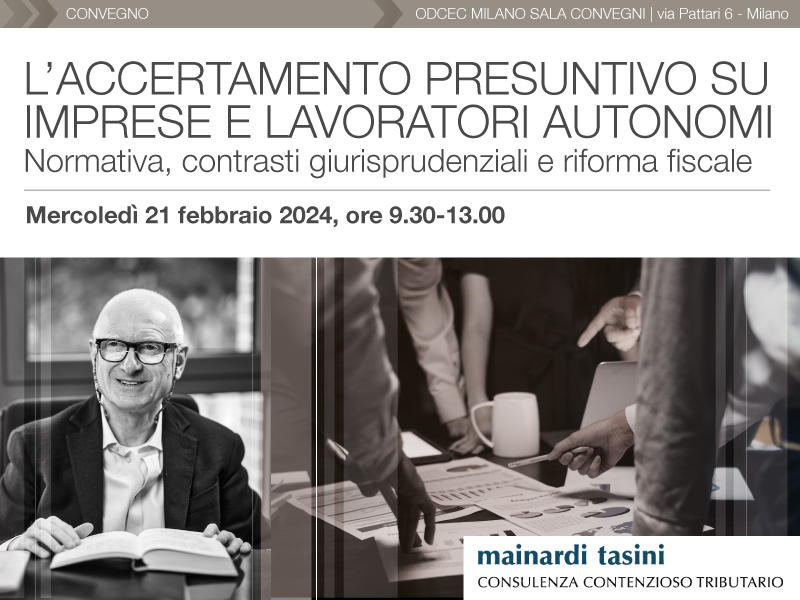 L&rsquo;ACCERTAMENTO PRESUNTIVO SU IMPRESE E LAVORATORI AUTONOMI
