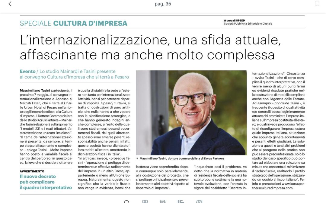 L&rsquo;internazionalizzazione