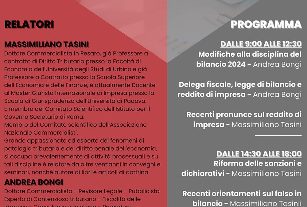 Modifiche alla disciplina del bilancio 2024 e riforma delle sanzioni